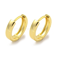 Brass Hoop Earrings, Round, Real 18K Gold Plated, 14.5x3mm(EJEW-L211-08A-G)
