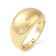 Rack Plating Brass Blank Dome Open Cuff Rings, Cadmium Free & Lead Free, Real 18K Gold Plated, US Size 7(17.3mm)(X-RJEW-E290-02G)