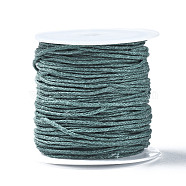 Waxed Cotton Thread Cords, Dark Cyan, 1mm, about 10.93 yards(10m)/roll(YC-TD001-1.0mm-10m-275)