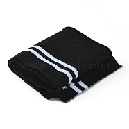 95% Cotton & 5% Elastic Fiber Ribbing Fabric for Cuffs, Waistbands Neckline Collar Trim, Stripe Pattern Knitted Hem, Quilting Cloth, Black, 950~1020x140~150x2mm(FIND-WH0032-60A)