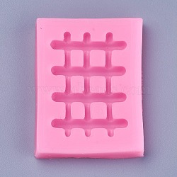 Food Grade Silicone Molds, Fondant Molds, For DIY Cake Decoration, Chocolate, Candy, UV Resin & Epoxy Resin Jewelry Making, Fence, Deep Pink, 61x45x7mm(DIY-L019-010A)