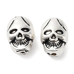 Tibetan Style Alloy Beads, Cadmium Free & Lead Free, Skull, Antique Silver, 11x8x6mm, Hole: 1.2mm, about 578pcs/1000g(FIND-Q094-12G-AS)