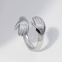 Non-Tarnish Stainless Steel Plam Open Ring(JP0403-2)