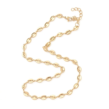 Vacuum Plating 304 Stainless Steel Coffee Bean Chain Necklaces, with Lobster Claw Clasps, Golden, 16.3 inch(41.4cm)