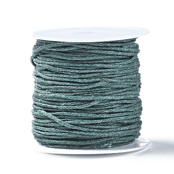 Waxed Cotton Thread Cords, Dark Cyan, 1mm, about 10.93 yards(10m)/roll