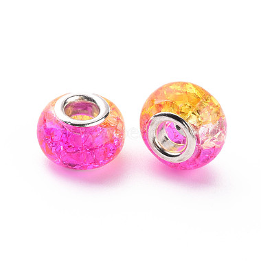 Crackle Two Tone Resin European Beads(RPDL-T003-06D)-3