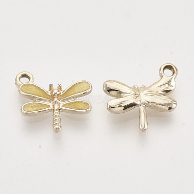 Light Gold Plated Alloy Charms(X-ENAM-T009-02D)-2