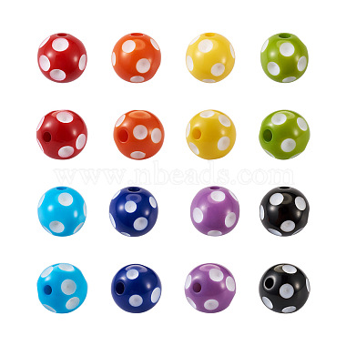 cheriswelry 120шт 8 цветные шарики из непрозрачной смолы(RESI-CW0001-06A)-2