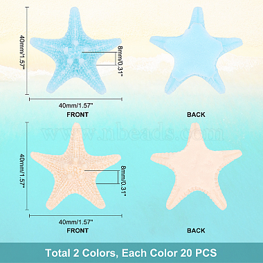 ELITE 40Pcs 2 Colors Resin Cabochons(RESI-PH0001-35)-3