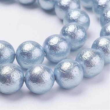 Falten texturierte Shell Perlen Perlenstränge(BSHE-E016-6mm-M)-3