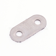 2 Holes Stainless Steel Bracket, Oval, Stainless Steel Color, 36x16x2mm, Hole: 5mm(FIND-WH0063-95A-P)