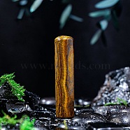 Natural Tiger Eye Column Display Decorations, Figurine Home Decoration, Reiki Energy Stone for Healing, 59x14mm(PW-WG55221-05)