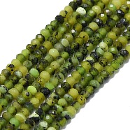 Natural Jade Beads Strands, Faceted, Rondelle, 2x1.2~1.5mm, Hole: 0.5mm, about 293~300pcs/strand, 15.35~15.43 inch(39~39.2cm)
(G-G106-A43-02)