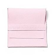 Microfiber Jewelry Pouches, Foldable Gift Bags, for Ring Necklace Earring Bracelet Jewelry, Square, Pink, 10.1x9.8x0.3cm(ABAG-P007-01A-03)