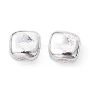 Alloy Beads, Long-Lasting Plated, Square, Silver, 5x5.5x3.5mm, Hole: 1.6mm(FIND-B029-28S)