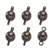 Brass Magnetic Clasps, Round, Gunmetal, 11.5x6mm, Hole: 1.2mm(KK-TA0007-37)