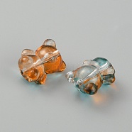 Handmade Lampwork Beads, Bear, Dark Orange, 14x11.5~12x9mm, Hole: 1mm(LAMP-CJC0008-13H)