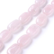 Natural Rose Quartz Beads Strands, Oval, 16~18x10~12x6~8mm, Hole: 1.5mm, about 23~25pcs/strand, 15.35 inch(39cm)(G-I231-11)