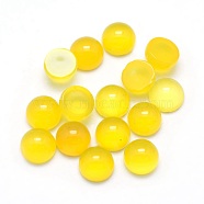 Natural Yellow Agate Cabochons, Half Round, 4x2~4mm(X-G-P393-R06-4mm)