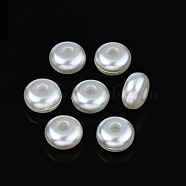 ABS Plastic Imitation Pearl Beads, Flat Round, Creamy White, 10x5mm, Hole: 2.5mm, about 1350pcs/500g(OACR-N008-150)