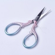 Stainless Steel Scissors, Embroidery Scissors, Sewing Scissors, Pink, 9.4x4.75x0.5cm(TOOL-WH0117-28A)