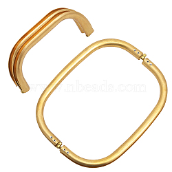 2Pcs 2 Style Brass Tube Bag Frames, for Purse Making, Golden, 11.7~17.5x11~14x1cm, 1pc/style(FIND-CA0007-08)