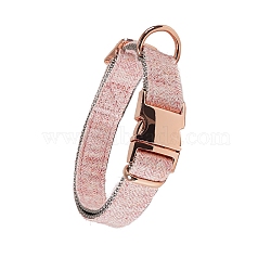 Nylon Dog Collar with Rose Gold Iron Quick Release Buckle, Adjustable Safety Collar for Dog Pet, Pink, 450~650x20mm(PW-WG25675-12)