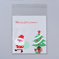 Christmas Cookie Bags, OPP Cellophane Bags, Self Adhesive Candy Bags, for Party Gift Supplies, Red, 13x10x0.01cm, 95~100pcs/bag(ABAG-I002-A10)