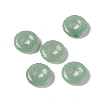 Natural Green Aventurine Pendants, Donut/Pi Disc Charm Charm, 20x5~7mm, Hole: 6mm