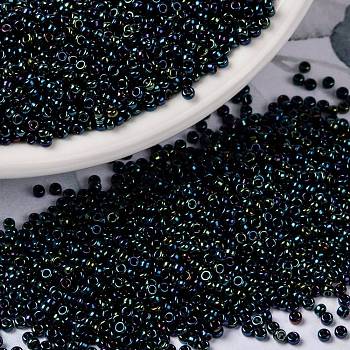 MIYUKI Round Rocailles Beads, Japanese Seed Beads, 15/0, (RR452) Metallic Dark Blue Iris, 1.5mm, Hole: 0.7mm, about 5555pcs/10g