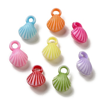 Opaque Acrylic Pendants, Craft Style, Shell, Mixed Color, 16.5x11x8.5mm, Hole: 3.5mm, 943pcs/500g