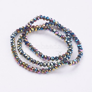 Chapelets de perles en verre galvanoplastique(EGLA-R080-3mm-M)-2