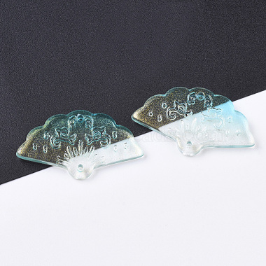 Pulvérisation peint pendentifs en verre transparent(GLAA-R212-01-A03)-3