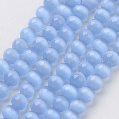 6mm LightSkyBlue Round Glass Beads
