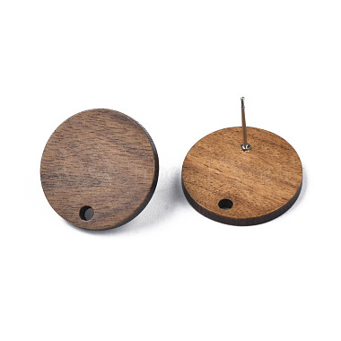 Accessoires de boucles d'oreilles en bois de noyer(MAK-N032-043)-3