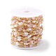 Brass Glass Bead Link Chains with ABS Imitation Pearl Beads(CHS-P016-39G-08)-4