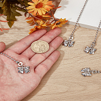 4Pcs Bowknot Alloy Charms Ceiling Fan Pull Chain Extenders, with 304 Stainless Steel Ball Chain, Platinum, 535mm(HJEW-LP00046)