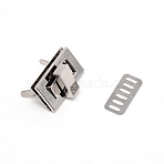 Zinc Alloy Bag Twist Lock Accessories, with Iron Finding,  Handbags Turn Lock, Rectangle, Platinum, 3.2x1.9x0.55cm(AJEW-WH0258-078A)