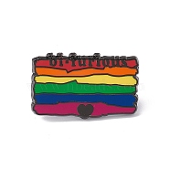 Rainbow Color Pride Flag Enamel Pin, Gunmetal Alloy Brooch for Backpack Clothes, Colorful, 18.5x30x1.5mm(JEWB-G019-09B)