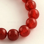 Dyed Natural Jade Round Bead Strands, Dark Red, 8mm, Hole: 1mm, about 48pcs/strand, 14.9 inch(G-Q937-16)