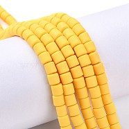 Polymer Clay Bead Strands, Column, Yellow, 5~7x6mm, Hole: 1.5~2mm, about 61~69pcs/strand, 15.74 inch(X-CLAY-T001-C31)