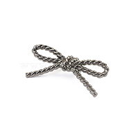 Twist Bowknot Zinc Alloy Ornament Clasps, for Purse, Handbag Making, Gunmetal, 28x60x4.5mm(PURS-PW0007-13B)