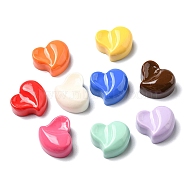 Opaque Resin Cabochons, Heart, Mixed Color, 18.5x21.5x10mm(RESI-G067-01)