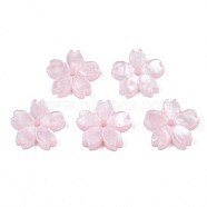 Opaque Acrylic Beads, Sakura, Pink, 10.5x11x2mm, Hole: 1.2mm(X-SACR-S273-31F)