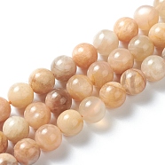 Natural Sunstone Beads Strands,  Round, 8.5mm, Hole: 0.5mm, about 47pcs/strand, 15.35 inch(39cm)(G-M373-01B)
