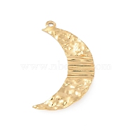 Ion Plating(IP) 304 Stainless Steel Pendants, Real 18K Gold Plated, Moon, 36.8x20x1.6mm, Hole: 1.9mm(STAS-S136-06G-02)