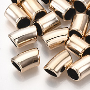 UV Plating ABS Plastic Beads, Curved, Tube, Rose Gold Plated, 15x9.5x9mm, Hole: 7mm(CCB-S162-24RG)
