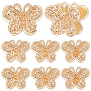 20Pcs Brass Beads, Nickel Free, Butterfly, Real 18K Gold Plated, 11x13.5x5mm, Hole: 1.5mm(KK-BBC0012-02)