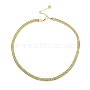 304 Stainless Steel Mesh Chain Necklaces for Women, Real 18K Gold Plated, 17.87 inch(45.4cm), 6mm(NJEW-C055-04G)