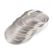 Steel Memory Wire, for Collar Necklace Making, Nickel Free, Platinum, 20 Gauge, 0.8mm, 115mm inner diameter, 600 circles/1000g(TWIR-R006-0.8x115-P-NF)